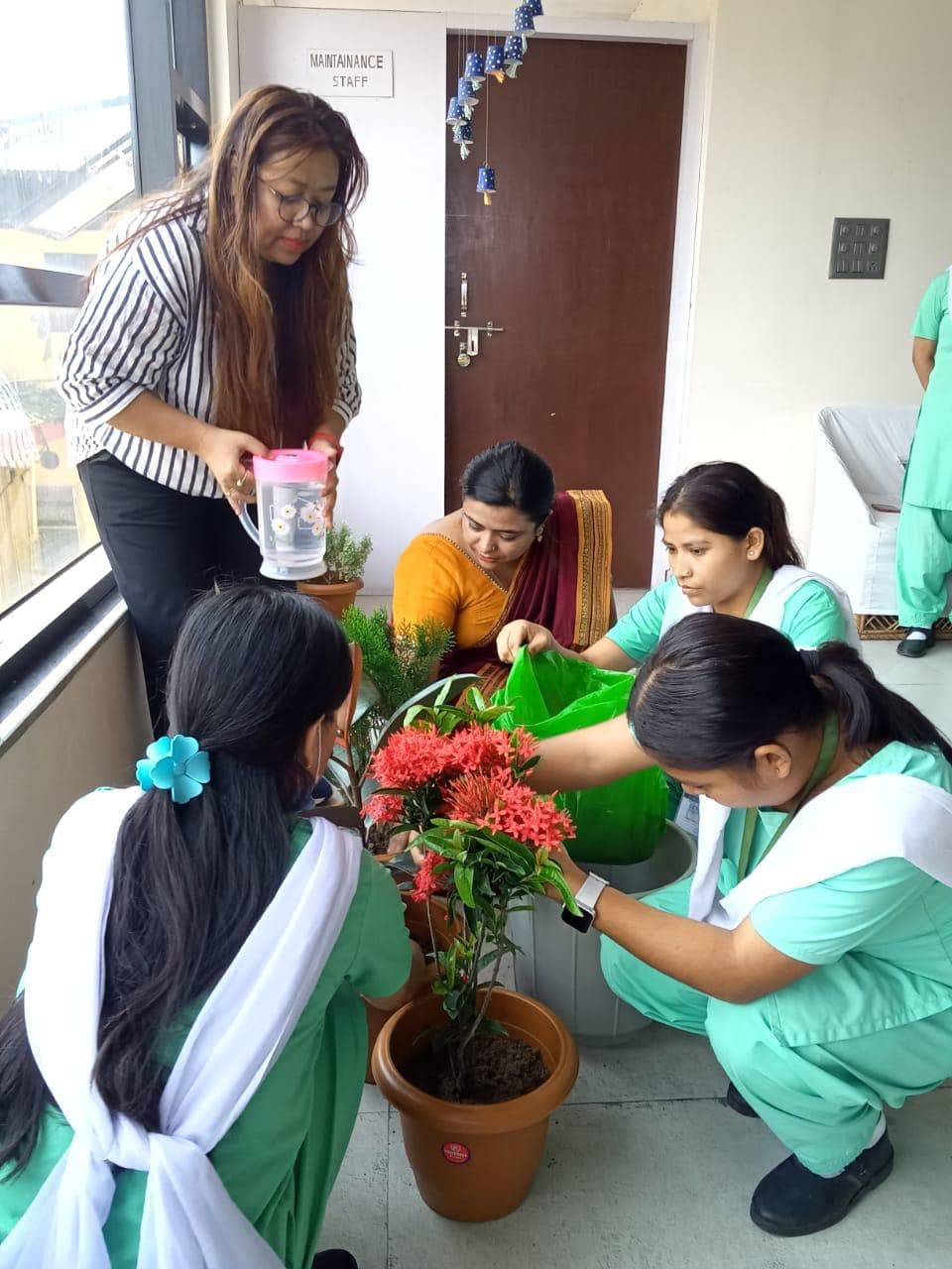 Students participating in nursing activities